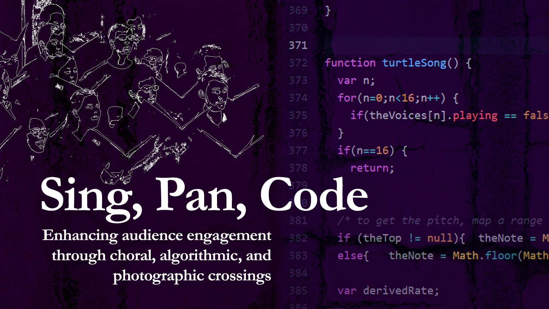 Sing, Pan, Code: Enhancing Audience Engagement Through Choral, Algorithmic, and Photographic Crossings